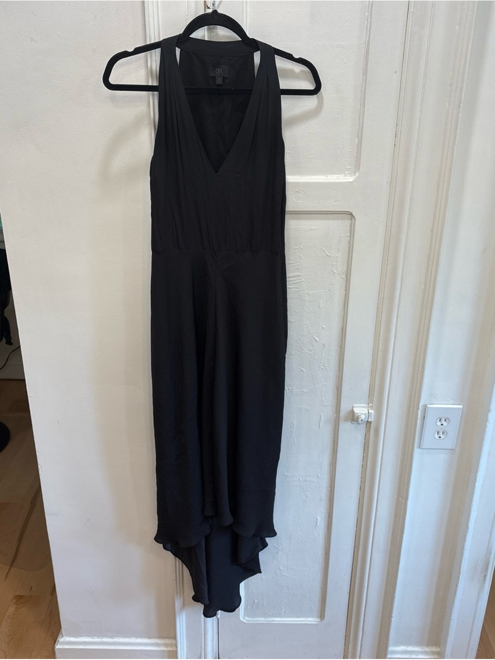 Banana Republic Black High Low Racerback Dress lined lightweight size 4
